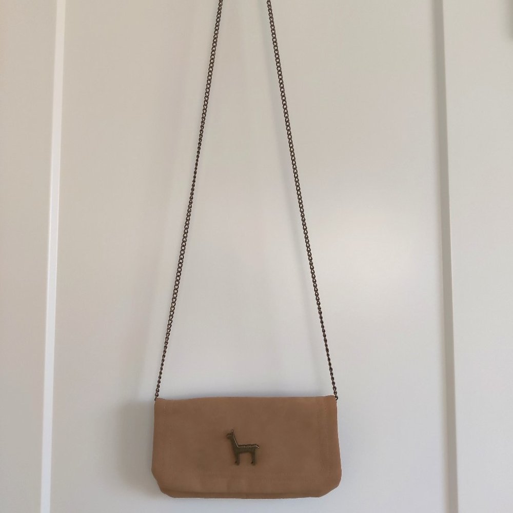 Tan Suede Camel Crossbody bag